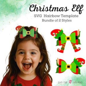 Plantilla de lazo para el pelo de elfo navideño: SVG, archivos de corte para Cricut (descarga digital)