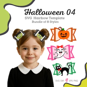 Halloween Bow Template SVG: Hair Bow Cut Files (Digital Download)