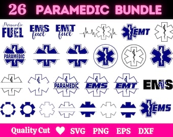 26+ Styles Paramedic Bundle SVG, EMT Bundle, Star of life svg, dfx, eps, png , Vector, Cut files