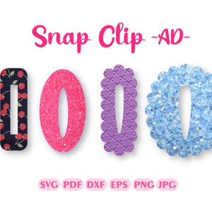 Snap Clip SVG Template: Hair Clip Cover, Bow Cut Files (Digital Download)