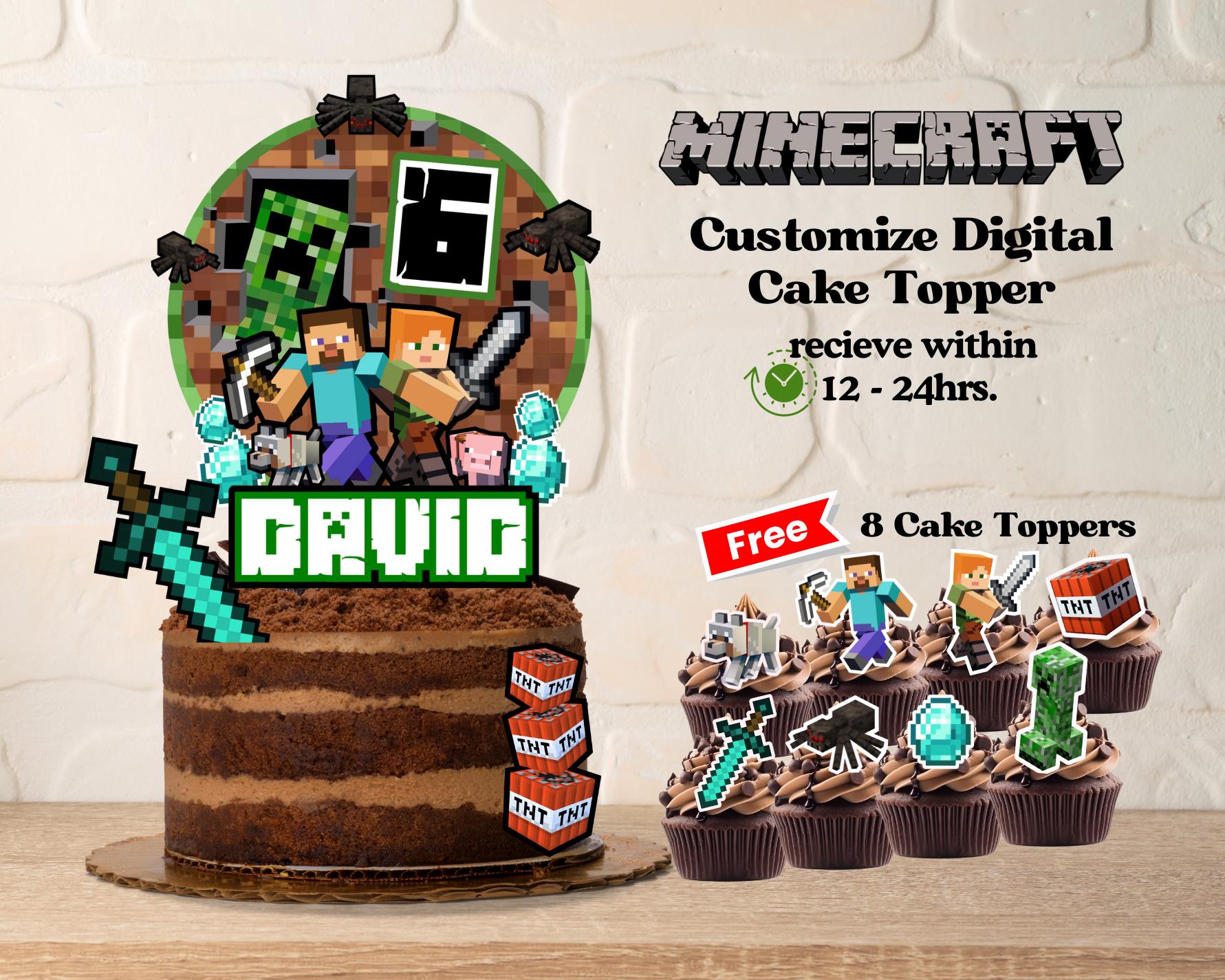 Custom Minecraft Digital Cake Topper Download