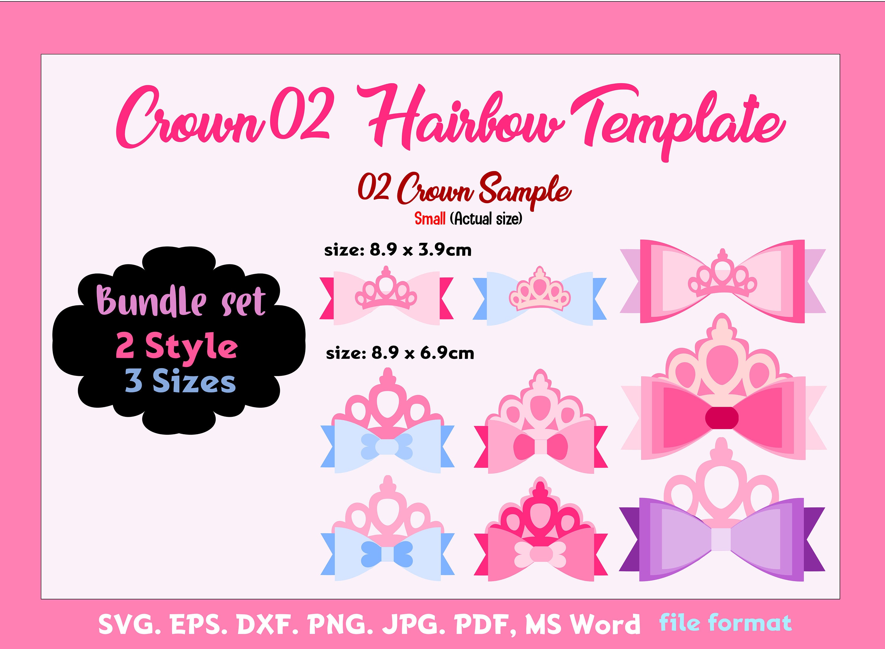 Download Crown Bow Template Svg Bow Svg Bow Template Hair Bow Etsy