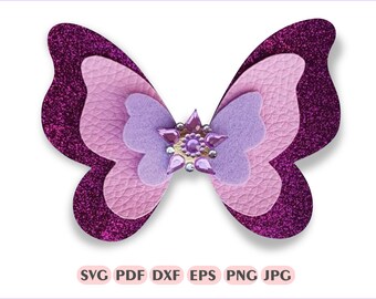 Butterfly Bow Template SVG: Hair Bow Cut Files (Digital Download)