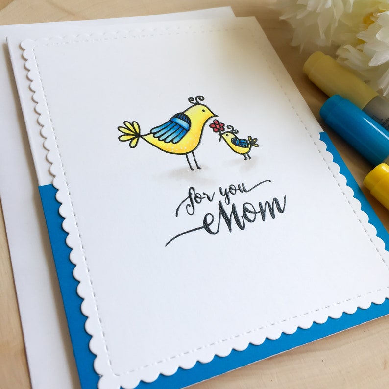 Mothers Day Card, Handmade Happy Mothers Day Card, Happy Mothers Day, Bird Mothers Day Card, Mothers Day Bird Card, Cute Mothers Day Card image 3