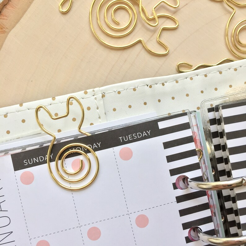 Gold Paper Clips Paper Clips 8 Pieces Planner Decorations Etsy