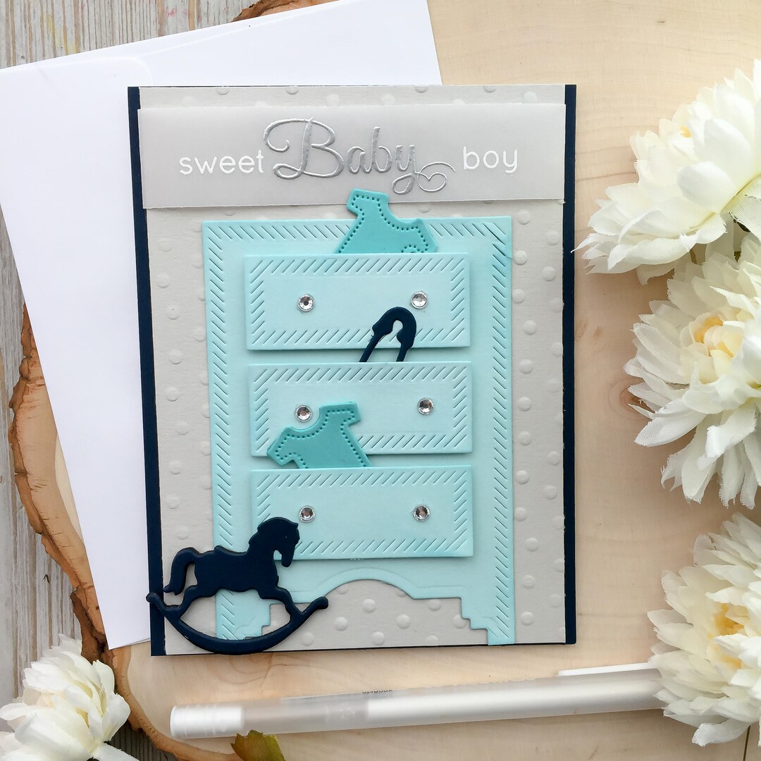 Baby Shower Card Handmade Card for Boy Baby Shower Gift for Etsy