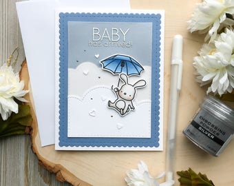 Baby Shower Card Handmade Greeting Card Woodland Baby Shower Boy Cards Its a Boy Card for Baby Boy Handmade Unisex Baby Shower Card Cute