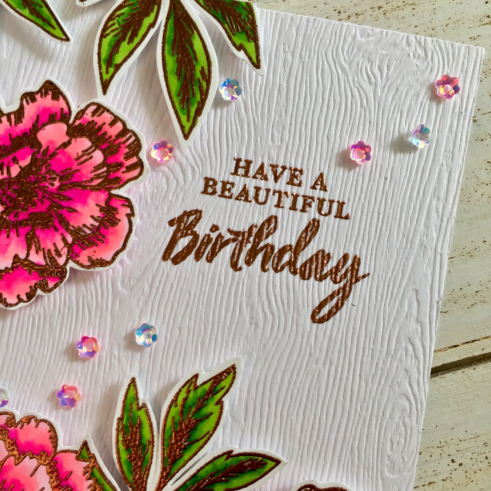 Handmade Birthday Card Flower Birthday Card Happy Birthday Etsy
