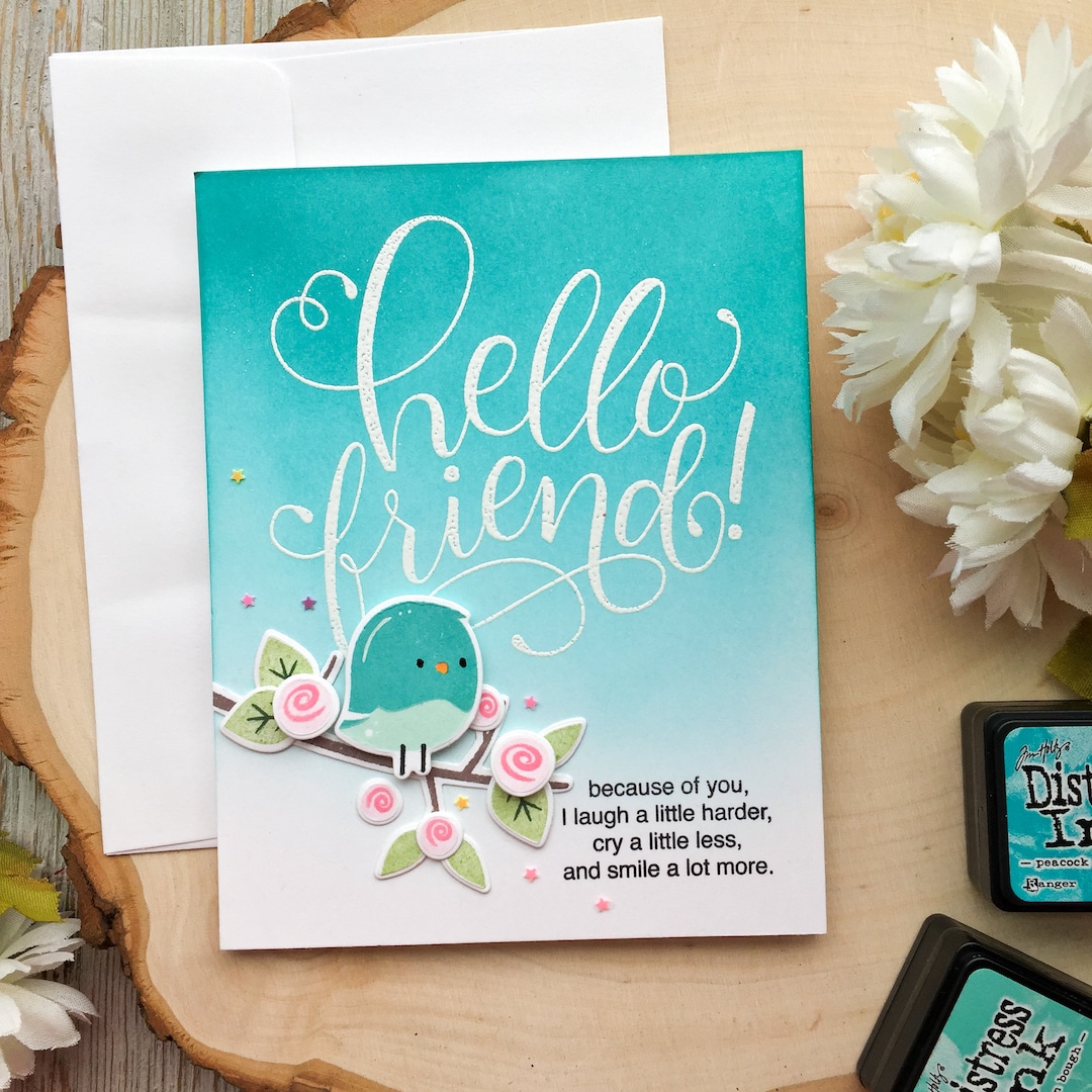 Friend Card Handmade Greeting Card Cute Best Friend Card Greeting Card ...