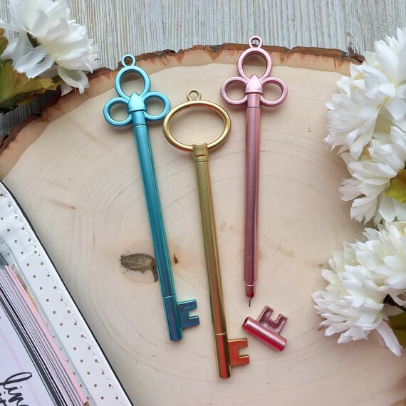 Key Gel Pen Cute Pens School Supplies Key Pen Decorative Etsy
