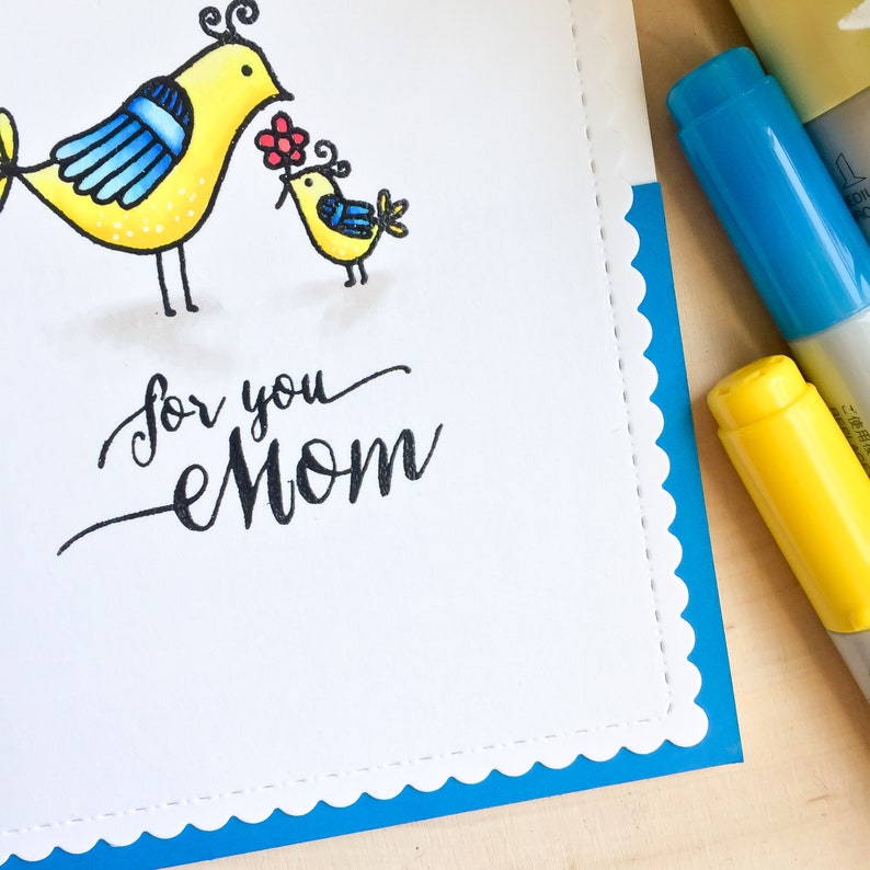 Mothers Day Card, Handmade Happy Mothers Day Card, Happy Mothers Day, Bird Mothers Day Card, Mothers Day Bird Card, Cute Mothers Day Card image 2