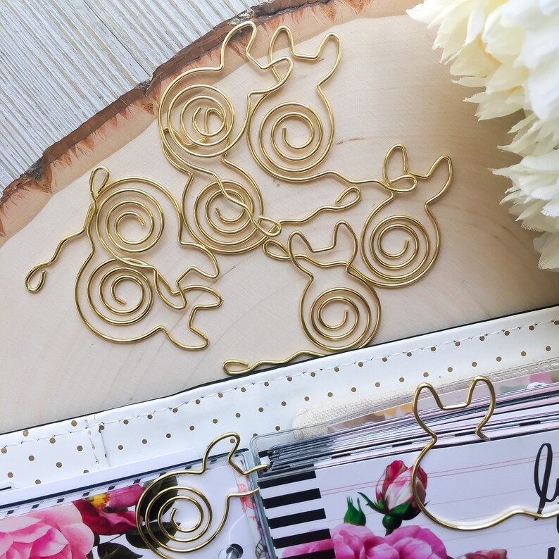 Gold Paper Clips Paper Clips 8 Pieces Planner Decorations Etsy