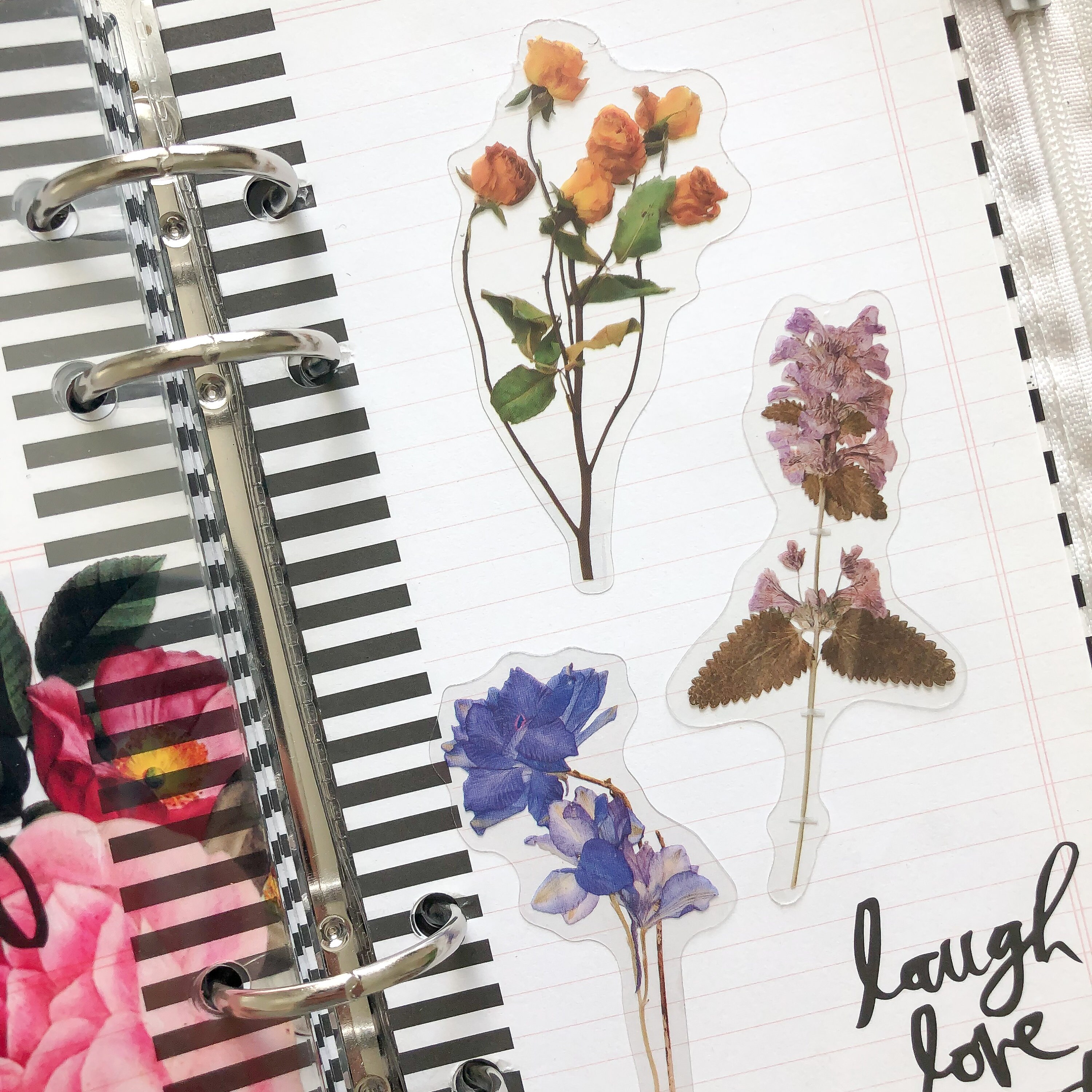 Floral Clear Sticker Set Planner Stickers Flower Decal Accessories ...