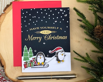 Handmade Christmas Card, Handmade Cards, Holiday Card, Happy Holidays, Merry Christmas, Christmas Cards, Cute Christmas Card, Handmade Card