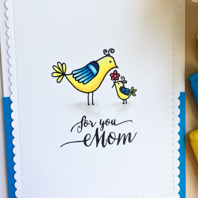 Mothers Day Card, Handmade Happy Mothers Day Card, Happy Mothers Day, Bird Mothers Day Card, Mothers Day Bird Card, Cute Mothers Day Card image 4