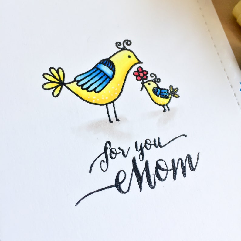 Mothers Day Card, Handmade Happy Mothers Day Card, Happy Mothers Day, Bird Mothers Day Card, Mothers Day Bird Card, Cute Mothers Day Card image 5