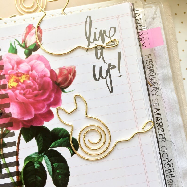 Gold Paper Clips Paper Clips 8 Pieces Planner Decorations Etsy