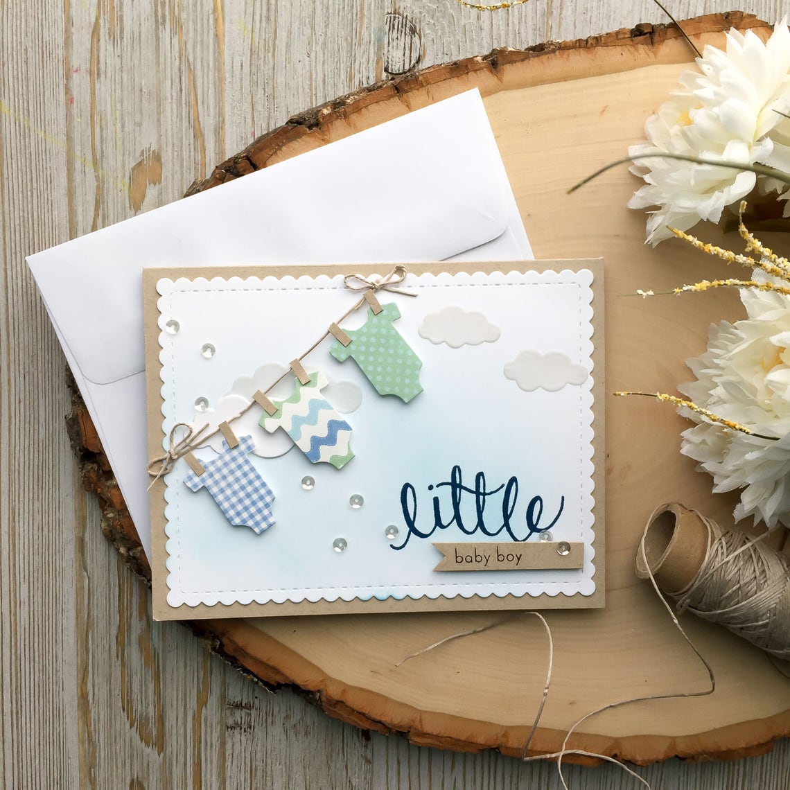Baby Shower Card Handmade Card Greeting Card Baby Boy Card Etsy