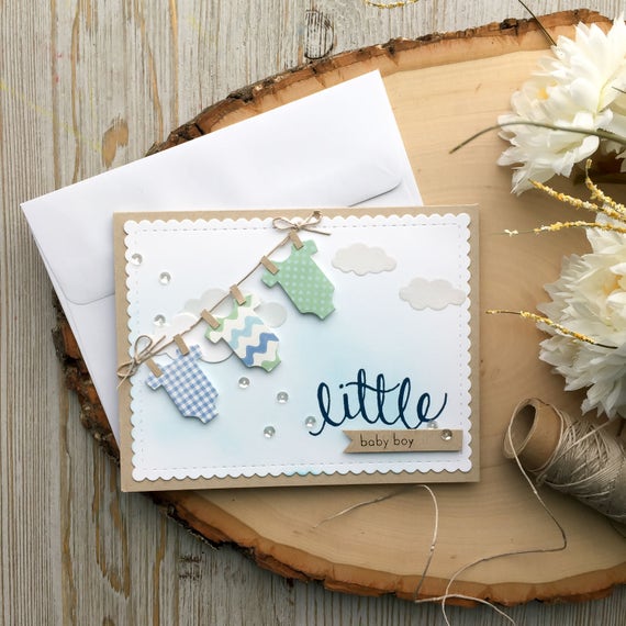 Baby Shower Card Handmade Card Greeting Card Baby Boy Card | Etsy