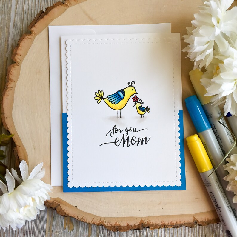 Mothers Day Card, Handmade Happy Mothers Day Card, Happy Mothers Day, Bird Mothers Day Card, Mothers Day Bird Card, Cute Mothers Day Card image 1