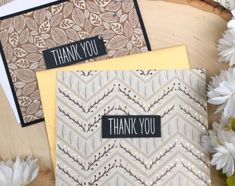 Handmade Thank You Card Set of Greeting Card Handmade Gold Greeting Card Set Thanks Card Wedding Thank You Card Birthday Thank You Party