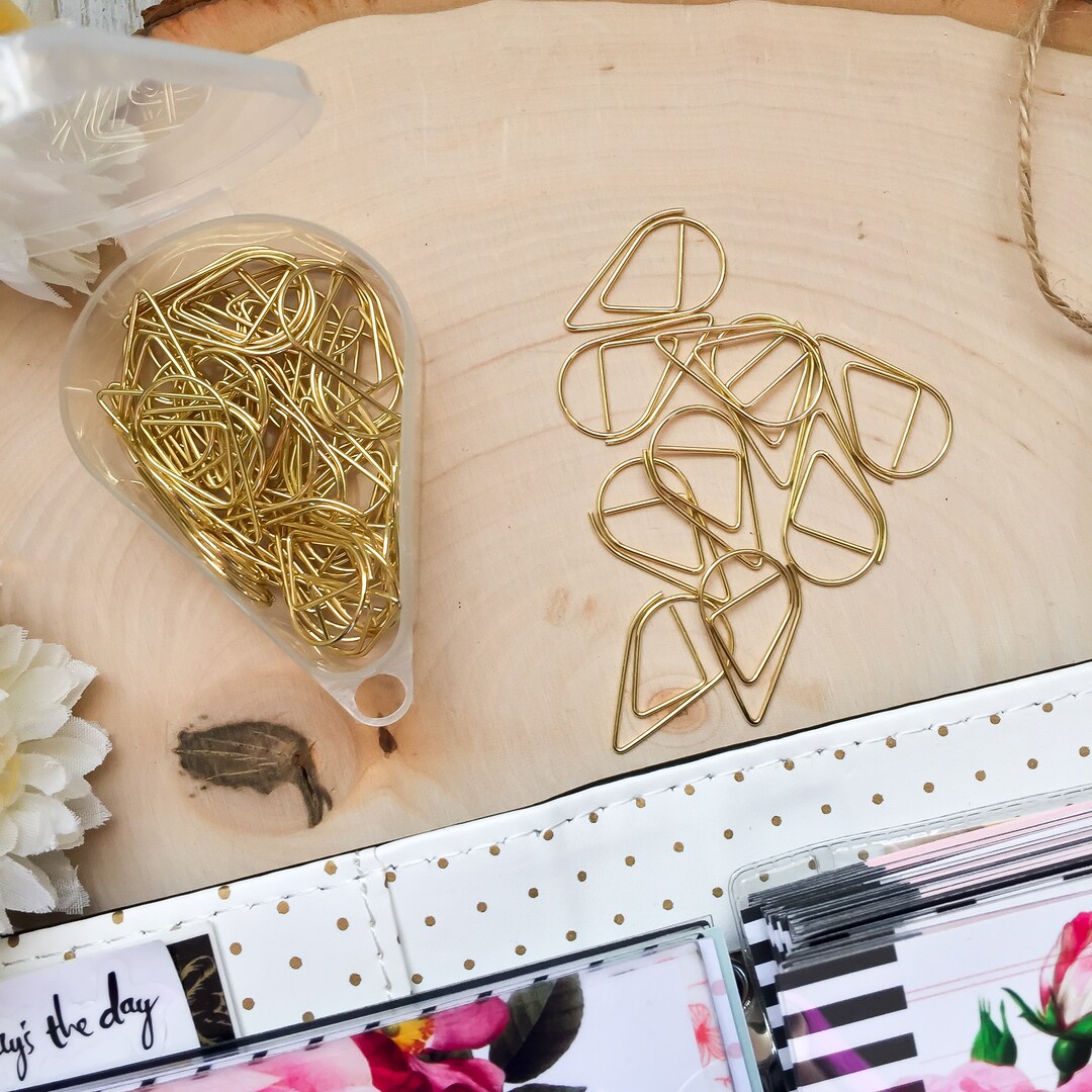 Gold Paper Clips 50 PCS, Planner Decorations, Office Supplies, Cute Paper Clips, Planner Paper