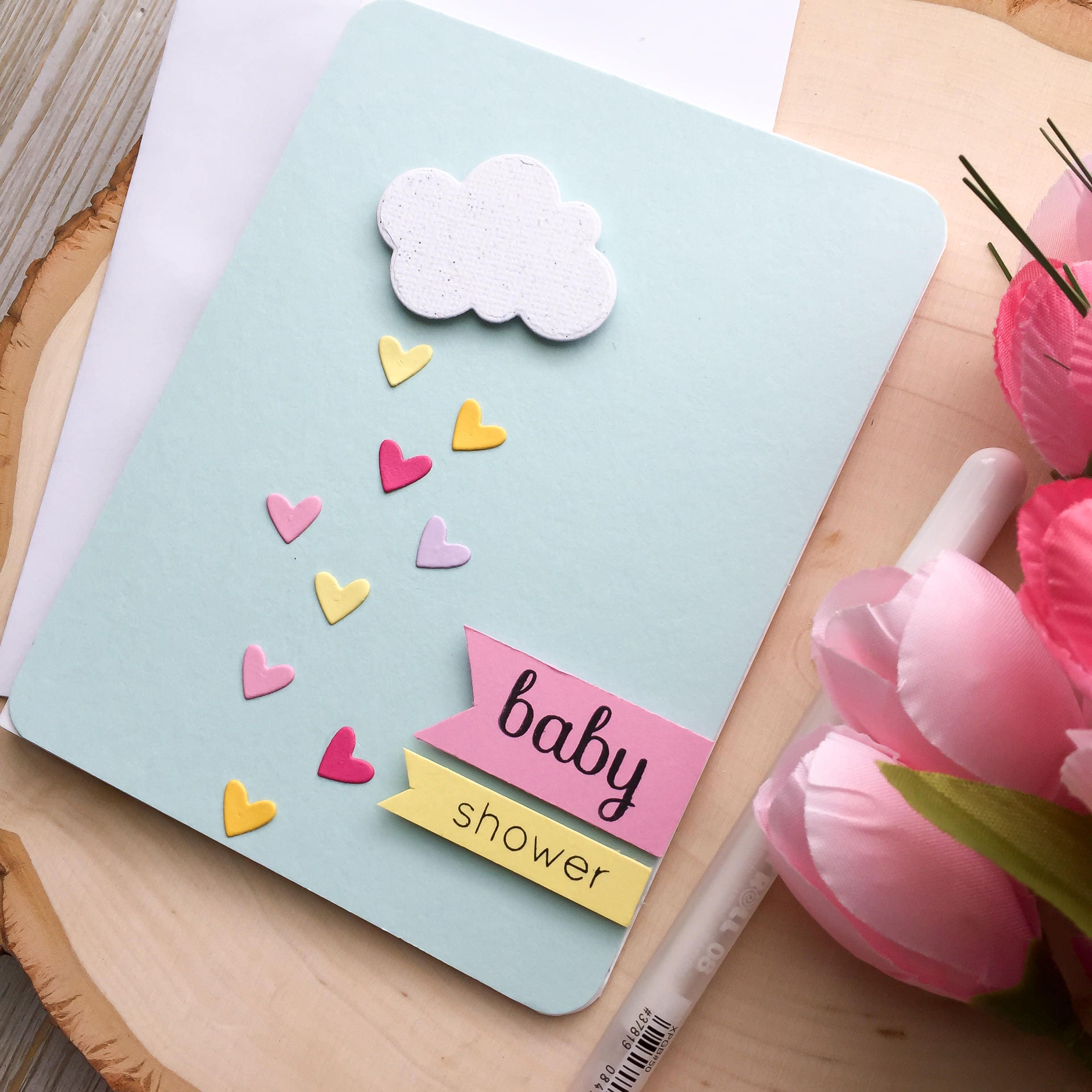 Baby Shower Card Handmade Baby Shower Card Handmade Baby Etsy