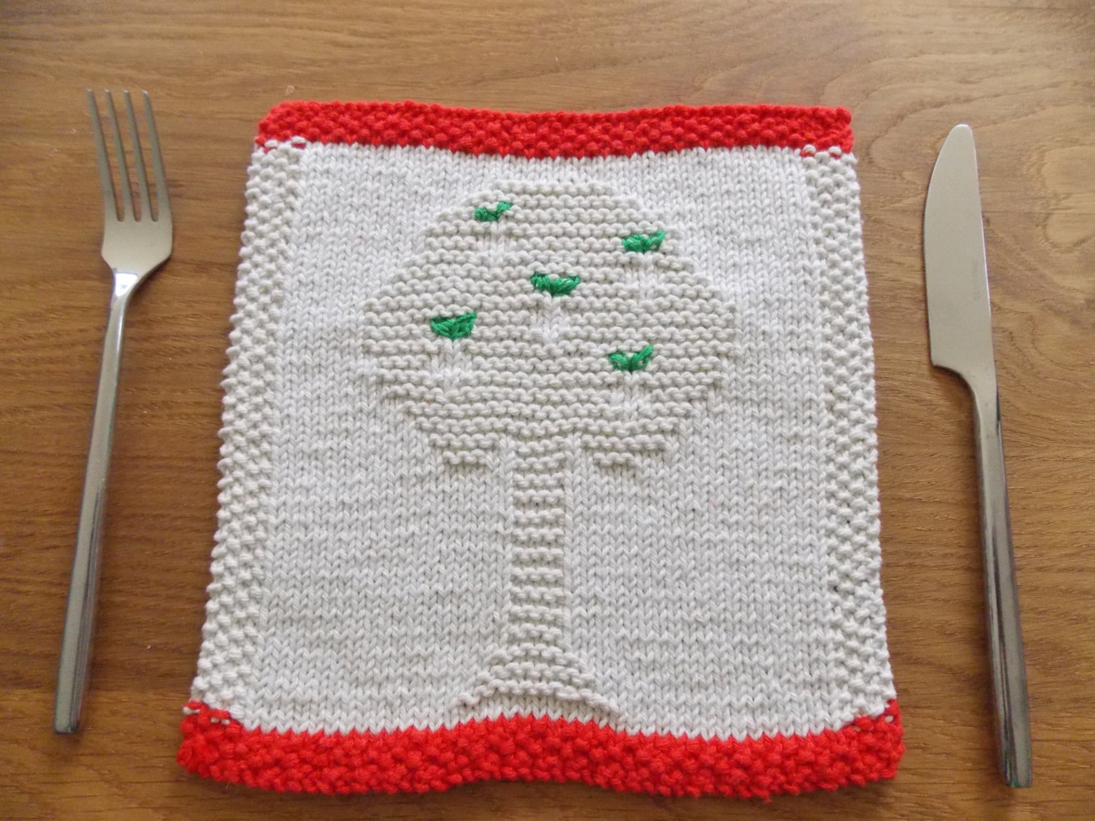 Dishcloth Knitting Pattern Apple Tree Etsy