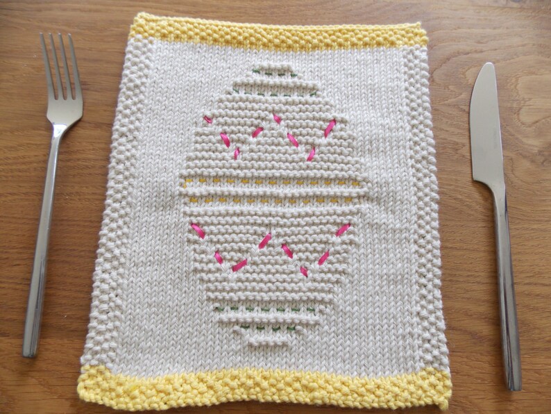 Easter Egg Dishcloth Knitting Pattern Etsy