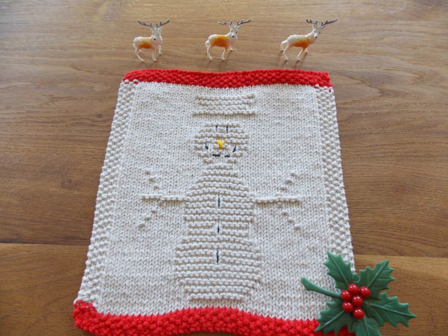 Dishcloth Knitting Patterns Collection of 4 Christmas Etsy