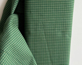 Green Windowpane Homespun Fabric: Rustic Americana Cotton, Dunroven House #H403