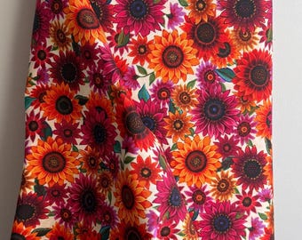 Orange and Red sunflower cotton fabric:  Dear Stella Quilting Material