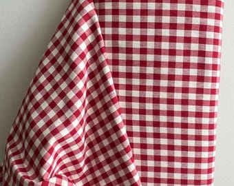 Red and White Checkered Homespun Fabric: 100% Cotton Dunroven House