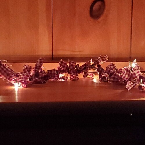 Lighted Primitive Homespun/burlap Christmas Rag Garland Etsy