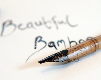 Bamboo Dip Pen for Ink, Hand Carved Wooden Pen, Pen for Ink Drawing or Calligraphy
