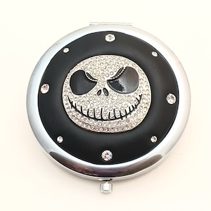 Jeweled Jack Skull Compact Mirror