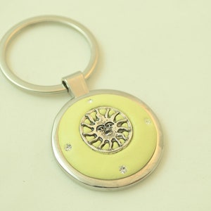 Soft Yellow Sun Key Ring