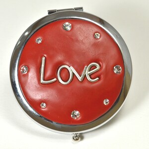 Love Jeweled Compact Mirror