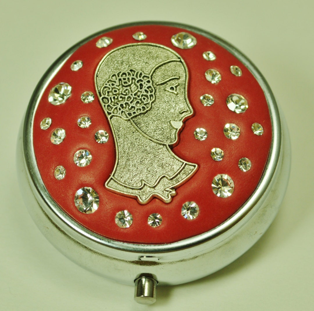 Elegant Woman Jeweled Pill Box Etsy