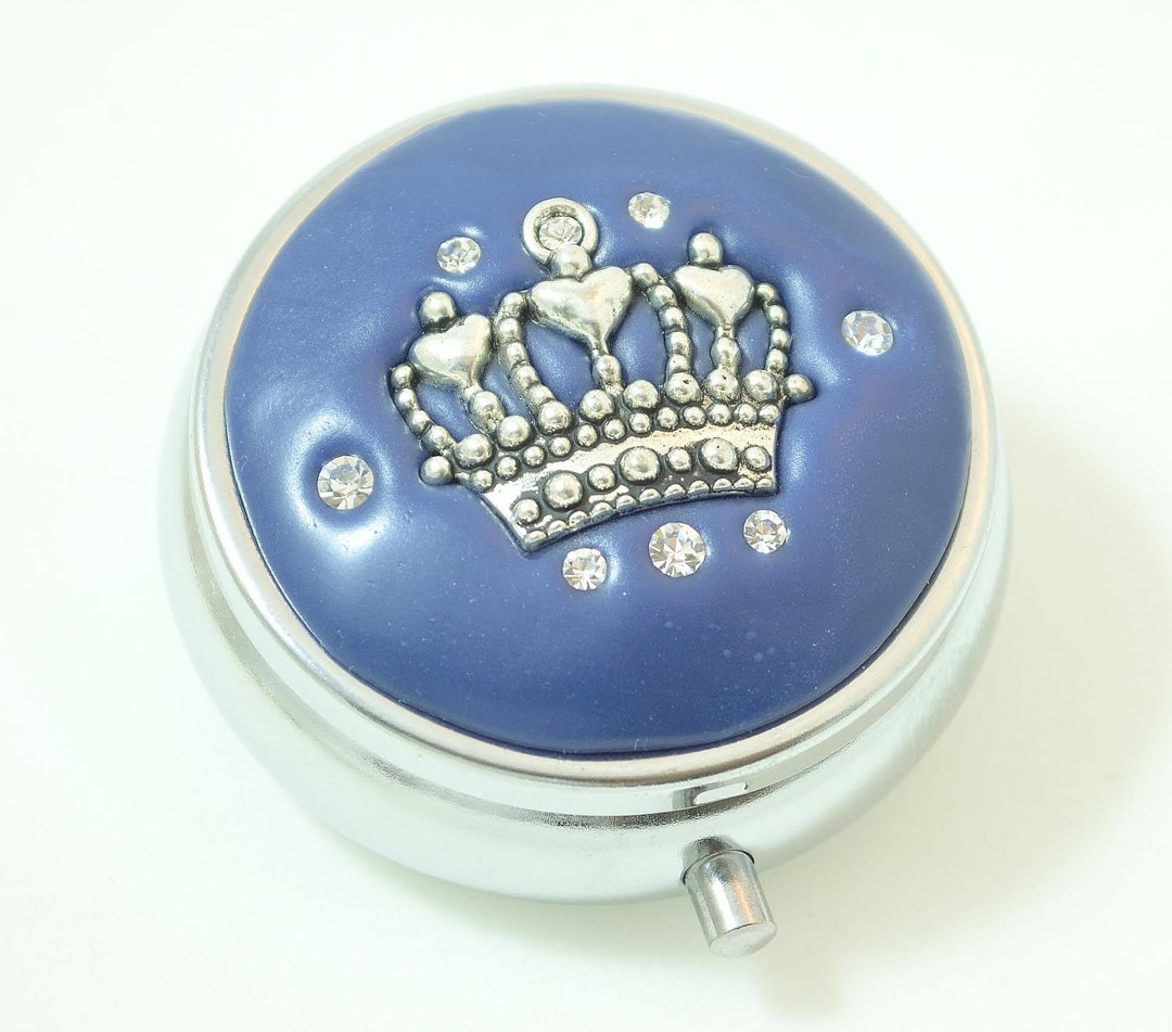 Royal Crown Jeweled Pill Box Etsy