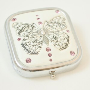 Butterfly Filigree Jeweled Compact Mirror