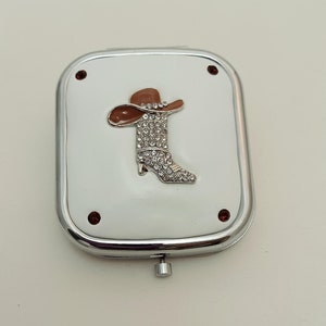 Cowboy Hat and Boot Jeweled Compact Mirror