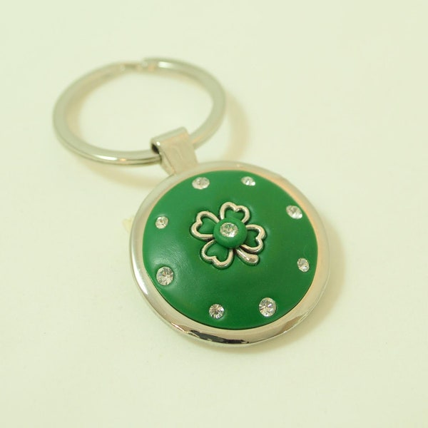 Jeweled Shamrock Key Ring