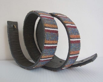 80s Oleg Cassini Red Snakeskin Belt, Red Genuine Whipsnake  display picture 3