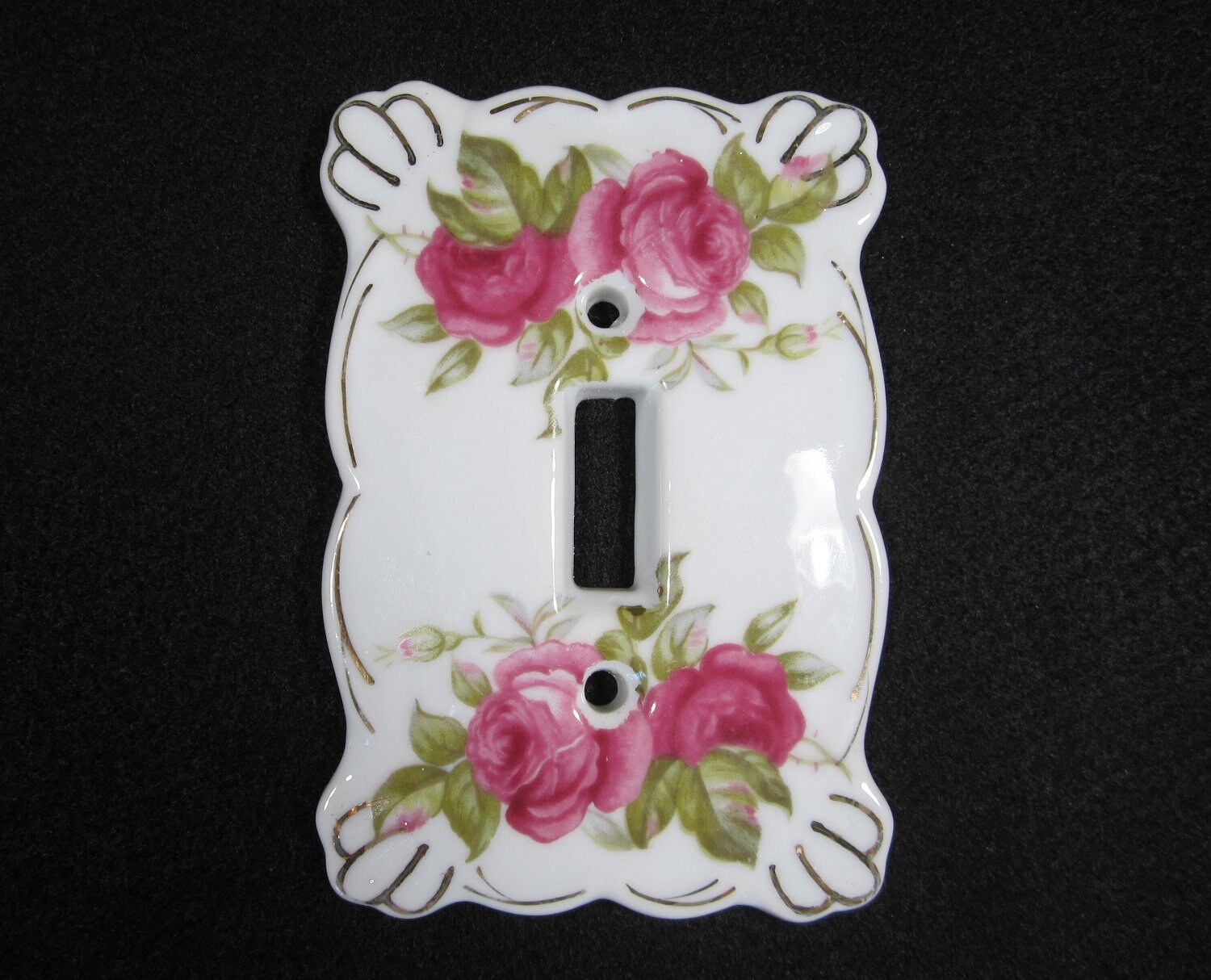 Gold trendy light switch heavily hand encrusted with Preciosa and Swarovski crystals and studs