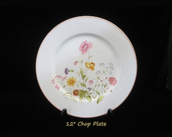 12" Mikasa Summer Melody Chop Plate, Large Round Serving Platter L9008 • Vintage 1978s Stratford Nita Design Collection • S&H Stamps,Japan