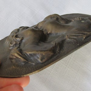 Bronze Plaque With Man and Woman Embracing • Vintage Young Couple Cast ...