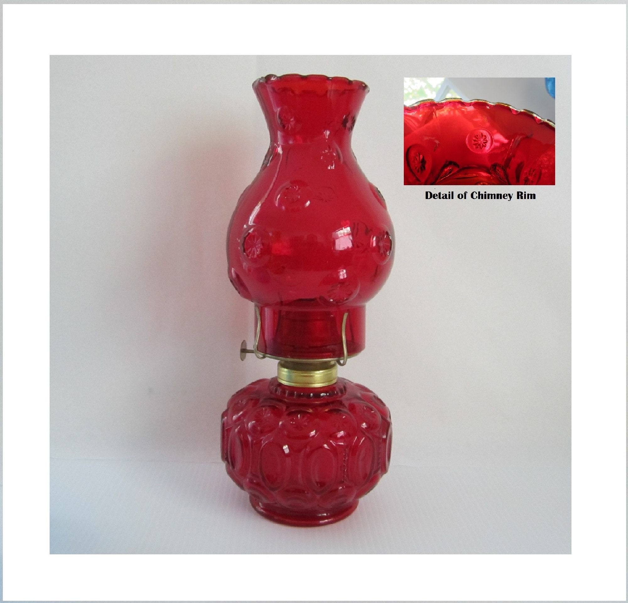 Vintage Red Glass Oil Lamp atelieryuwa.ciao.jp