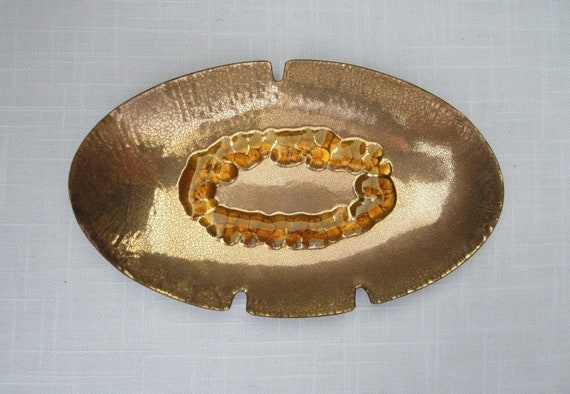 VIntage Sascha Brastoff Metalic Glazed Trinket Bowl