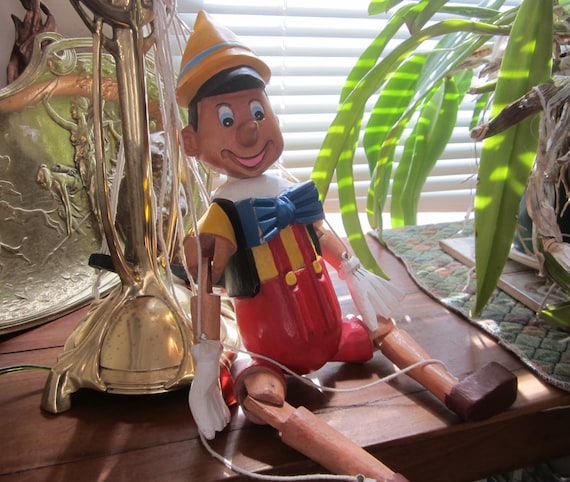 15 Wooden Pinocchio Marionette String Puppet Vintage Mid-20th